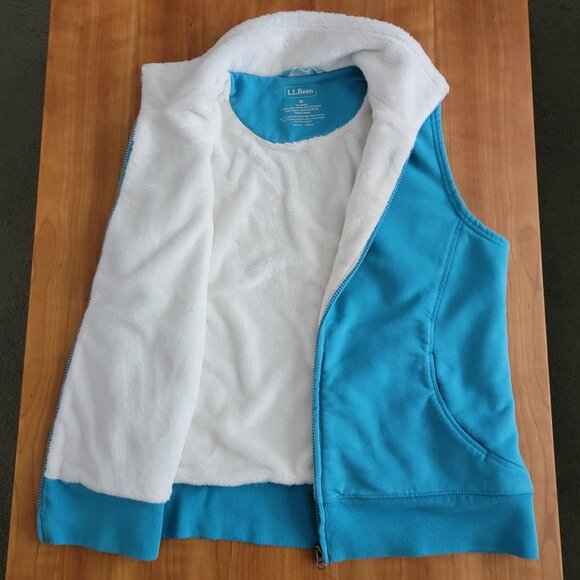 Women's L.L. Bean Blue Full Zip Fleece Lined Vest - M - Picture 5 of 6